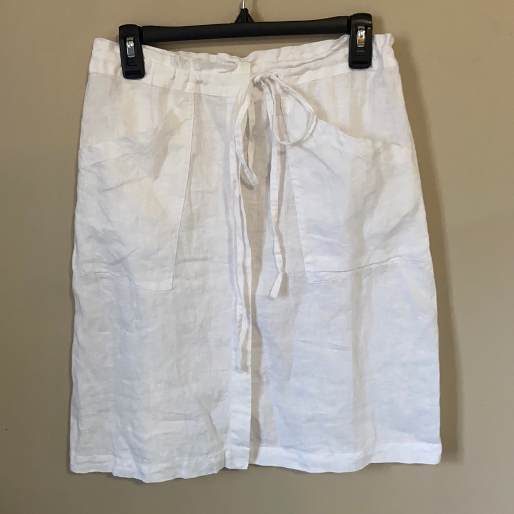 NWT The Shanty Co. White Linen Naples MIDI Skirt